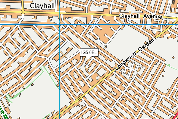 IG5 0EL map - OS VectorMap District (Ordnance Survey)