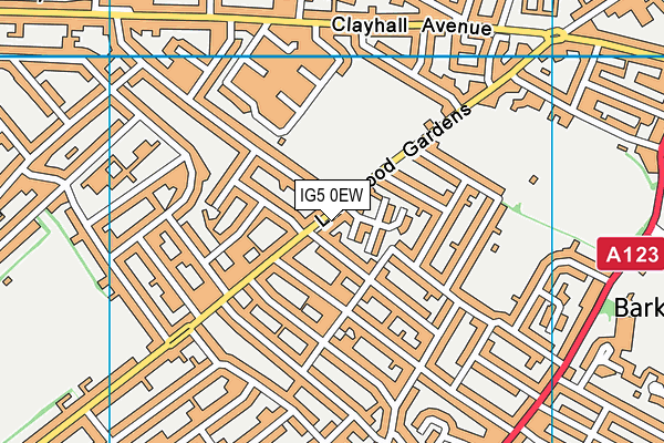 IG5 0EW map - OS VectorMap District (Ordnance Survey)