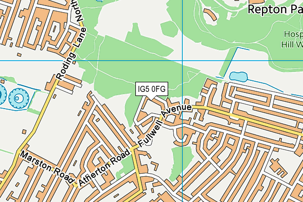 IG5 0FG map - OS VectorMap District (Ordnance Survey)