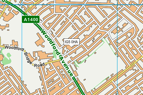 IG5 0HA map - OS VectorMap District (Ordnance Survey)