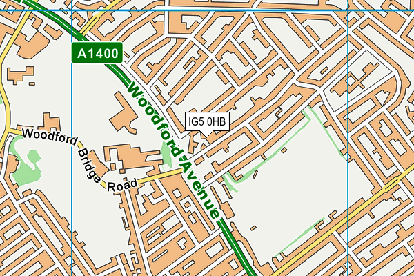 IG5 0HB map - OS VectorMap District (Ordnance Survey)
