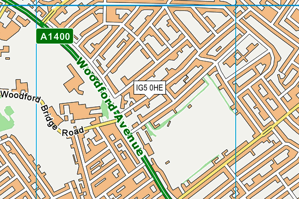 IG5 0HE map - OS VectorMap District (Ordnance Survey)