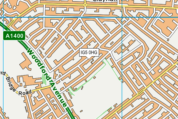 IG5 0HG map - OS VectorMap District (Ordnance Survey)