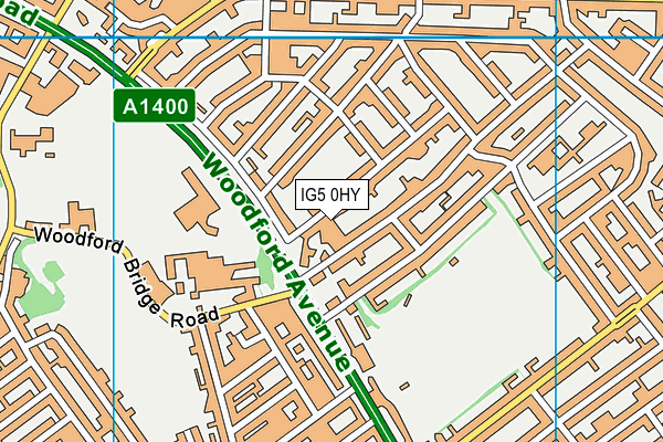 IG5 0HY map - OS VectorMap District (Ordnance Survey)