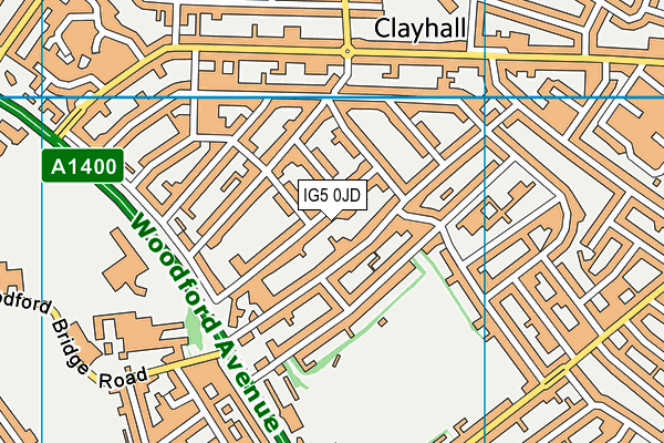 IG5 0JD map - OS VectorMap District (Ordnance Survey)