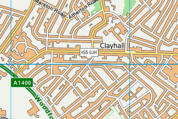 IG5 0JH map - OS VectorMap District (Ordnance Survey)