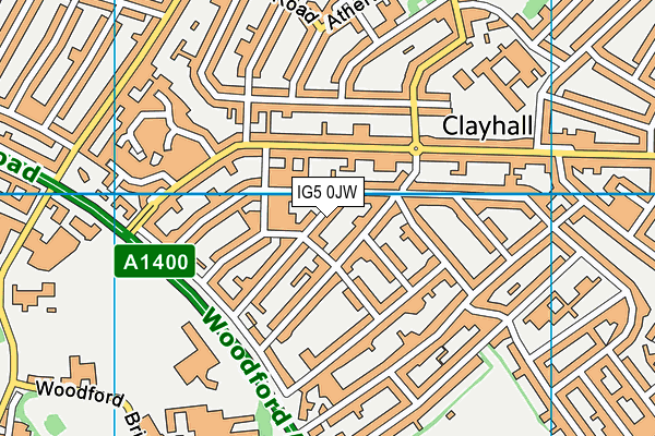 IG5 0JW map - OS VectorMap District (Ordnance Survey)