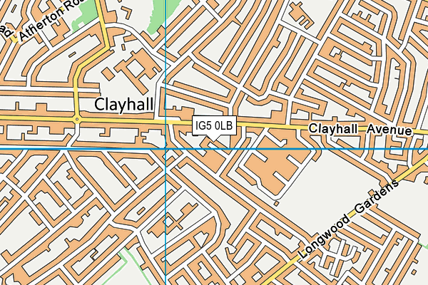 IG5 0LB map - OS VectorMap District (Ordnance Survey)