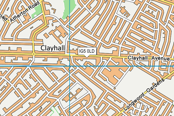 IG5 0LD map - OS VectorMap District (Ordnance Survey)