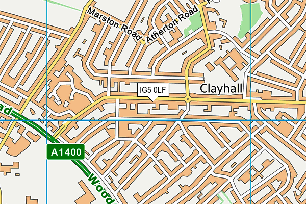 IG5 0LF map - OS VectorMap District (Ordnance Survey)