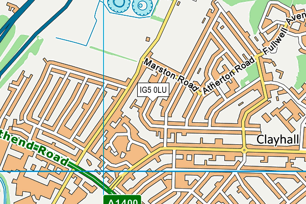 IG5 0LU map - OS VectorMap District (Ordnance Survey)