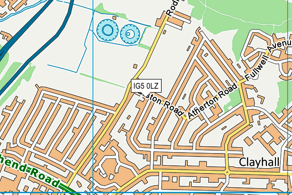 IG5 0LZ map - OS VectorMap District (Ordnance Survey)