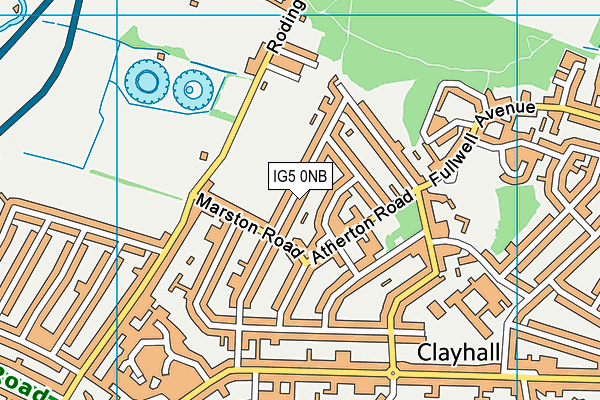 Caterham High School Sports Ground map (IG5 0NB) - OS VectorMap District (Ordnance Survey)