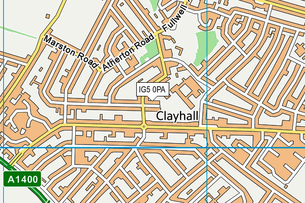 IG5 0PA map - OS VectorMap District (Ordnance Survey)