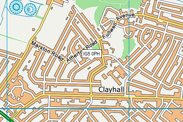 IG5 0PH map - OS VectorMap District (Ordnance Survey)