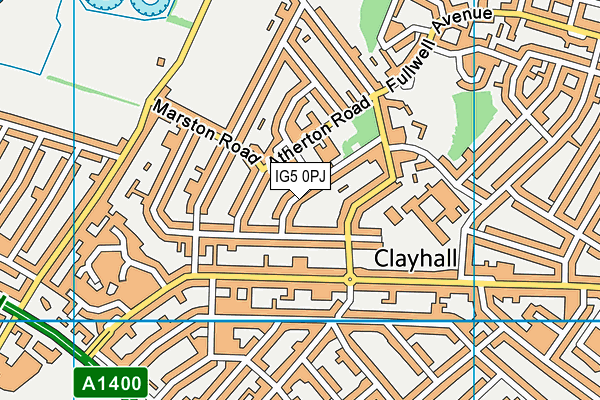 IG5 0PJ map - OS VectorMap District (Ordnance Survey)