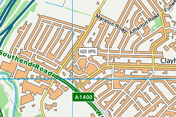 IG5 0PS map - OS VectorMap District (Ordnance Survey)