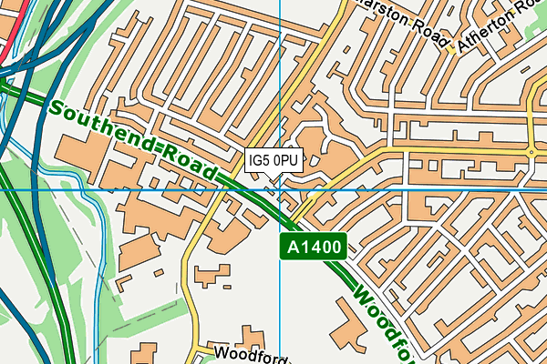 IG5 0PU map - OS VectorMap District (Ordnance Survey)