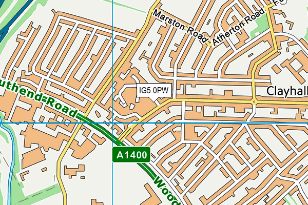 IG5 0PW map - OS VectorMap District (Ordnance Survey)