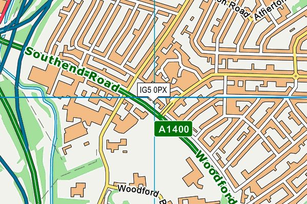 IG5 0PX map - OS VectorMap District (Ordnance Survey)