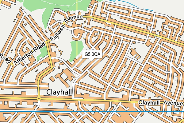 IG5 0QA map - OS VectorMap District (Ordnance Survey)