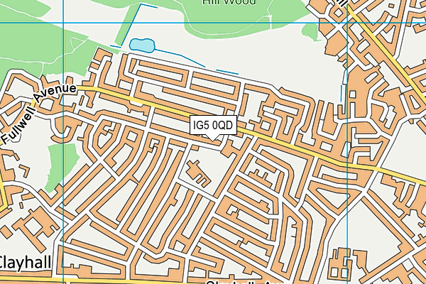 IG5 0QD map - OS VectorMap District (Ordnance Survey)