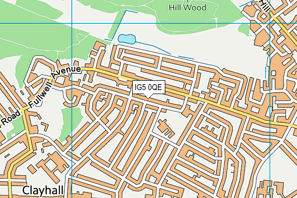 IG5 0QE map - OS VectorMap District (Ordnance Survey)