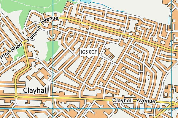 IG5 0QF map - OS VectorMap District (Ordnance Survey)