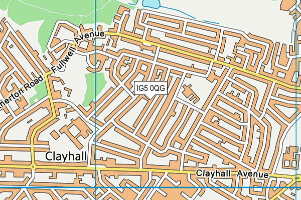 IG5 0QG map - OS VectorMap District (Ordnance Survey)