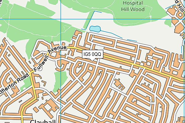IG5 0QQ map - OS VectorMap District (Ordnance Survey)