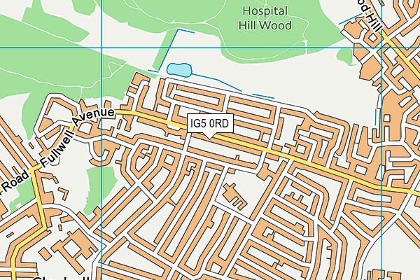 IG5 0RD map - OS VectorMap District (Ordnance Survey)