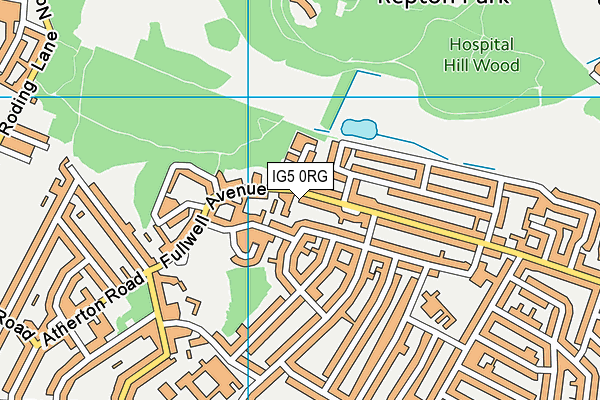 IG5 0RG map - OS VectorMap District (Ordnance Survey)