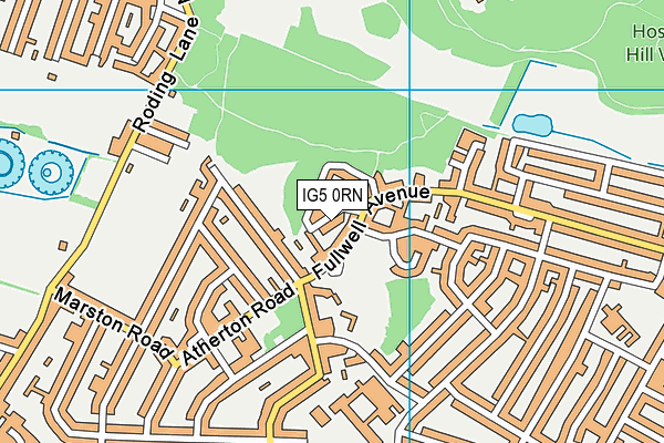 IG5 0RN map - OS VectorMap District (Ordnance Survey)