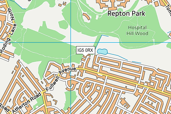 IG5 0RX map - OS VectorMap District (Ordnance Survey)