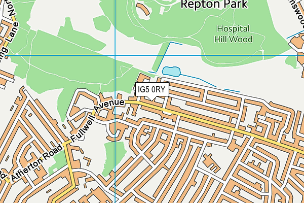 IG5 0RY map - OS VectorMap District (Ordnance Survey)