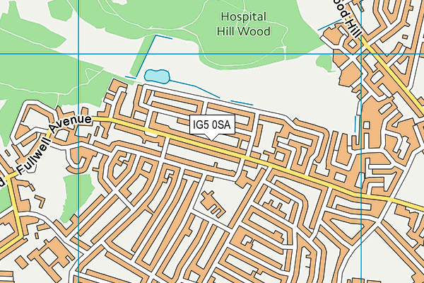 IG5 0SA map - OS VectorMap District (Ordnance Survey)