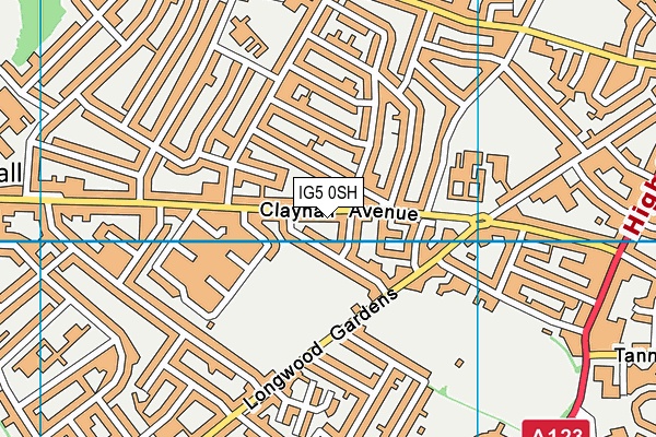 IG5 0SH map - OS VectorMap District (Ordnance Survey)