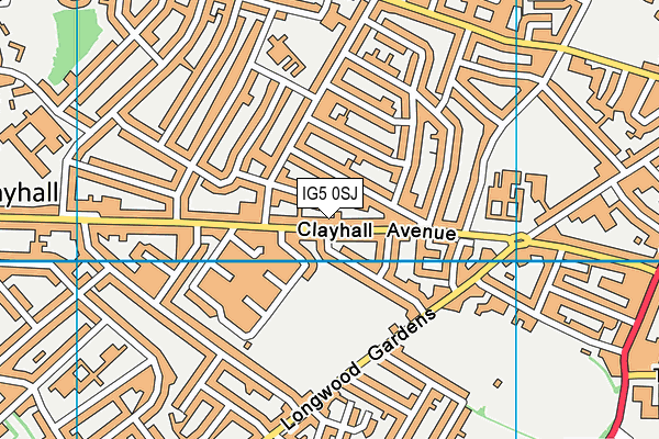 IG5 0SJ map - OS VectorMap District (Ordnance Survey)