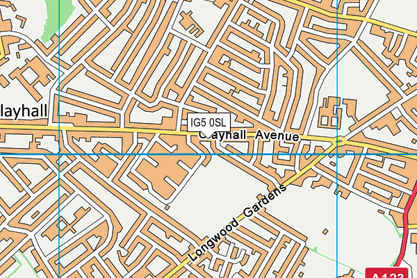 IG5 0SL map - OS VectorMap District (Ordnance Survey)