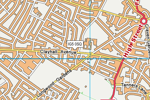 IG5 0SQ map - OS VectorMap District (Ordnance Survey)