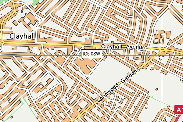 IG5 0SW map - OS VectorMap District (Ordnance Survey)