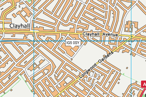 IG5 0SY map - OS VectorMap District (Ordnance Survey)