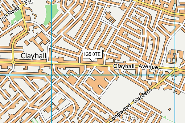 IG5 0TE map - OS VectorMap District (Ordnance Survey)