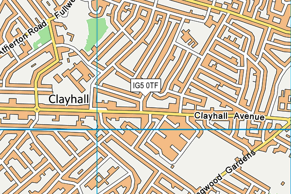 IG5 0TF map - OS VectorMap District (Ordnance Survey)