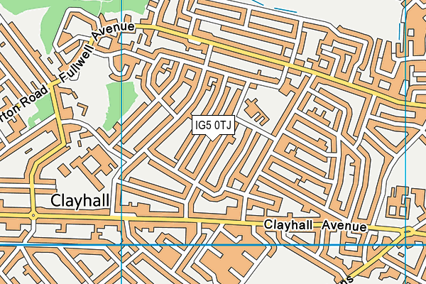 IG5 0TJ map - OS VectorMap District (Ordnance Survey)