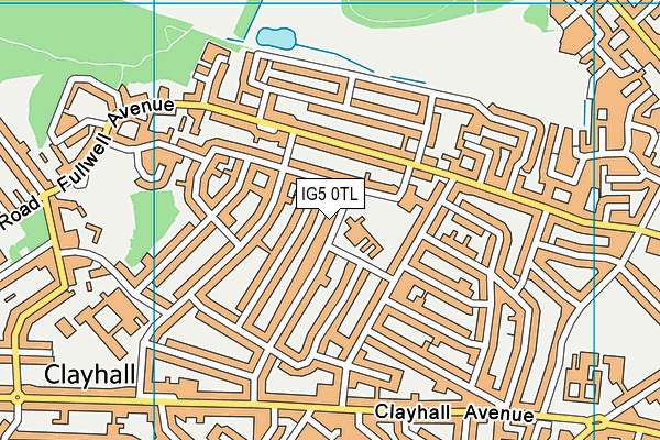 IG5 0TL map - OS VectorMap District (Ordnance Survey)
