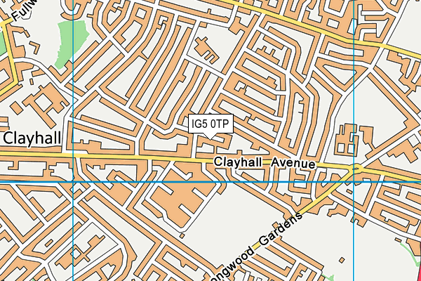 IG5 0TP map - OS VectorMap District (Ordnance Survey)