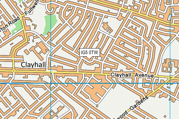 IG5 0TW map - OS VectorMap District (Ordnance Survey)