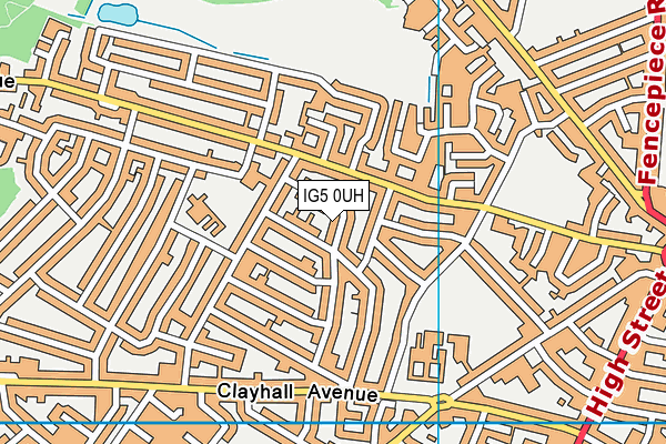 IG5 0UH map - OS VectorMap District (Ordnance Survey)