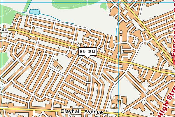 IG5 0UJ map - OS VectorMap District (Ordnance Survey)